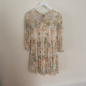 Ted Baker Floral Midi Dress - Cream and Green